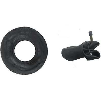 Image of 4.00/4.80 8 Tyre and Innertube for Wheelbarrows WITH BENT VALVE