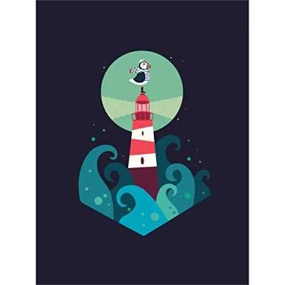 Image of Wee Blue Coo Nautical Lighthouse Canvas Wall Art Print