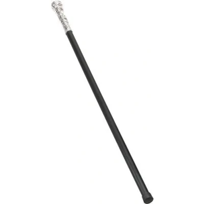 Image of Theatrical Dancing Gangster Style Fancy Dress Party Cane With Ball Handle Silver