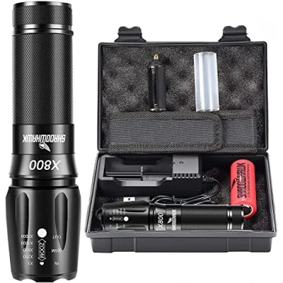 Image of Shadowhawk X800 6000 lumens Torches Super Bright Led Torch Powerful Military Tactical Flashlight for Dog Walking Hiking Emergency Gift