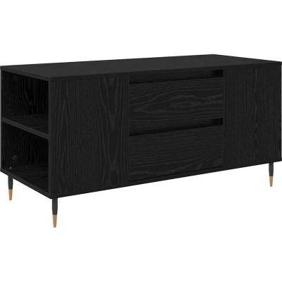 Image of vidaXL Coffee Table Black oak 102 x 44.5 50 cm Engineered wood