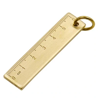 Image of BIlinli 6cm Small Copper Ruler 3mm Thickened Brass Metal Key Pendant Number Plate Drafting Supplies Mini Rulers