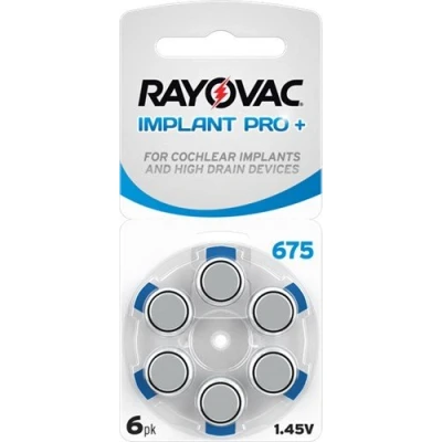 Image of Rayovac 45849 Implant Pro + PR44/675 Battery Black