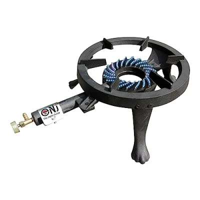 Image of NJ GB 24 Gas Boiling Ring Cast Iron Burner Large Cooker LPG Stove Outdoor 8kW