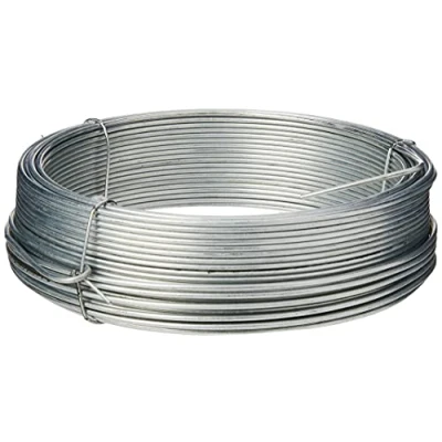Image of Merriway BH00326 Galvanised Coated Garden Wire, (97.5ft) 14 Gauge 1/16 inch Thickness , Grey, 1.6 mm x 30 m