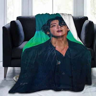 Image of YINGD Jung&amp;Kook Flannel Blanket Bedding Fleece Soft Thow Blankets Air Conditioning For Sofa Couch Living Room 125CM X 100CM