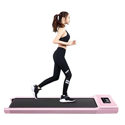 Image of PMVRTHQV Home Walking Treadmill Pad Under Desk Compact Treadmills for Office Portable Jogging Machine,Pink