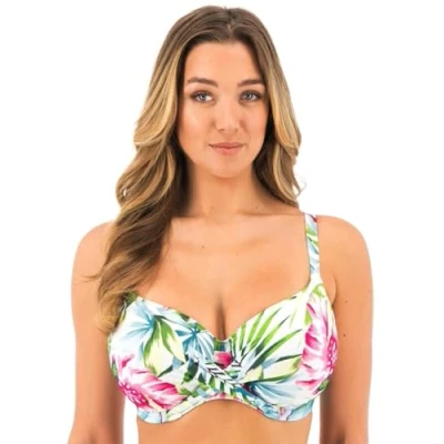 Image of Fantasie Womens Langkawi Underwired Full Cup Bikini Top White Polyamide Size 32DD