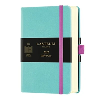 Image of Castelli Milano AQUARELA Jade Green Diary 2022 9x14 cm Daily S/D Hard Cover Color 160 Pag, 0QM225 118