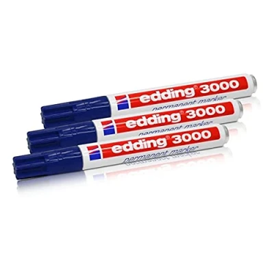 Image of Edding 3 x 3000 permanent marker blue 1.5 mm