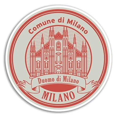 Image of 2 x 10cm Milano Vinyl Stickers Milan Italy EU Travel Sticker Luggage #17373 (10cm Wide)