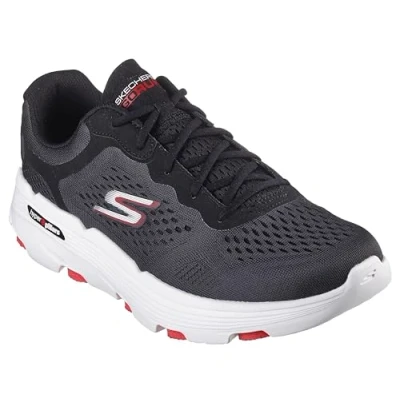 Image of Skechers Men&#039;s GO Run 7.0 Trainers, Charcoal and Black Textile/Synthetic, 7.5 UK