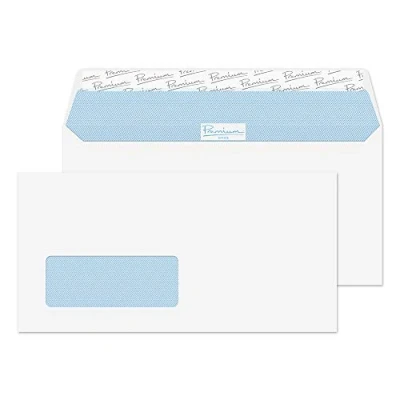Image of Blake Office DL 110 x 220 mm 120 gsm Peel &amp; Seal Window Wallet (32214W) Ultra White Wove Pack of 50