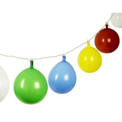 Image of Funtime Gifts Balloon String Lights, Rubber Latex, Multi/Colour