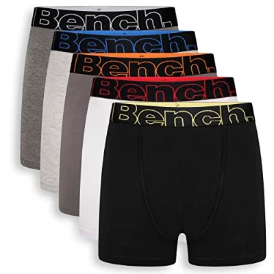 Image of Bench Mens &#039;Kahala&#039; Cotton Boxer Shorts, 5 Pack, L, Assorted Colours