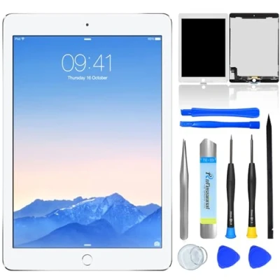 Image of NB+ Touch Screen LCD Replacement For iPad Air 2 A1566 A1567 9.7 Inch 2014 Display Unit Digitizer Front Glass Panel White with Tools