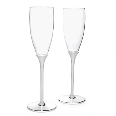 Image of Zilverstad High Gloss Silver Champagne Glasses Set of 2