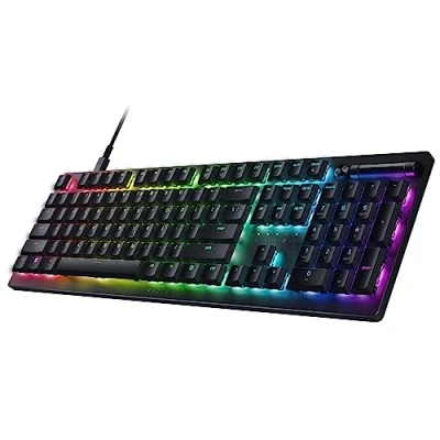 Image of Razer DeathStalker V2 Gaming Keyboard: Low Profile Keys Linear Red Optical Switches Ultra Durable Coated Keycaps Aluminum Top Plate Multi Function Roller and Media Button Chroma RGB
