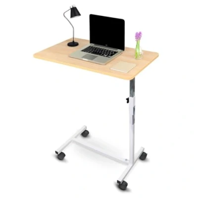 Image of Mobiclinic® Overbed Table, Adjustable Height, Meseta, Portable with Wheels, Spacious Surface, Durable and Lightweight