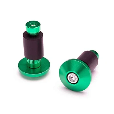 Image of Motorcycle HandleBar Bar End Weights Plugs Caps Anti Vibration CNC Billet Aluminium for 22mm 7/8 Inch Hollow Handlebars (Green) 2 PCS