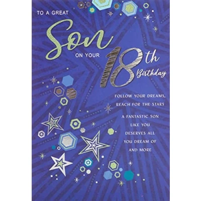 Image of Regal Publishing Modern Milestone Age Birthday Card 18th Son 9 x 6 inches