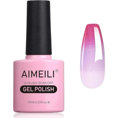 Image of AIMEILI Chameleon Gel Nail Polish, Thermal Polish Shimmer Color Changing Soak Off UV/LED for Art Salon DIY Home, Easy to Apply 10ml 002