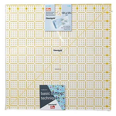 Image of Prym Ruler, Transparent, Black, Yellow, 12.5 x inch