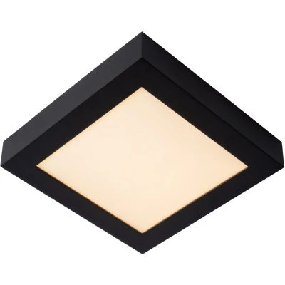Image of Brice LED Modern Flush Ceiling Light Bathroom Dim. 1x20W 3000K IP44 Black
