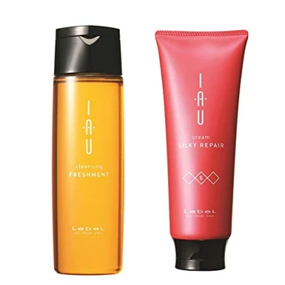 Image of Lebel IAU Cleansing Freshment Hair Shampoo 200ml &amp; Silky Repair Treatment Set (Green Tea Set)