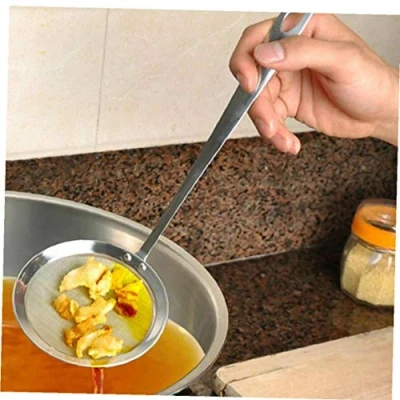 Image of Lankater Hot Pot Skimmer Spoon Stainless Steel Fine Mesh Strainer for Skimming Grease and Foam