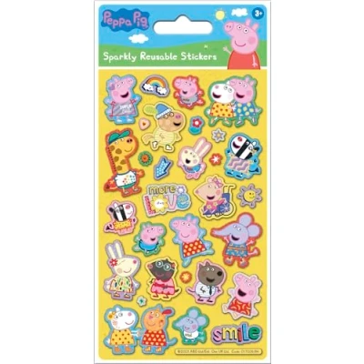 Image of Peppa Pig Love Reusable Stickers Official Licensed Product on Non Porous Surfaces, Yellow, 19.5cm x 9.5cm