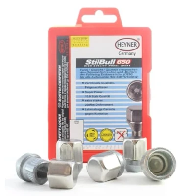 Image of Heyner Wheel Locking Bolts Fits Subaru WRX Set 4 Locks Alloys Antitheft Protection Nuts M12x1.25 RA
