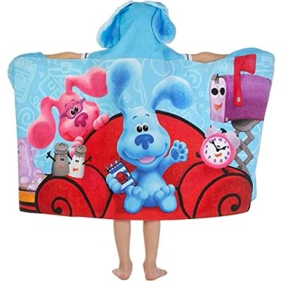 Image of Franco Blues Clues Bath/Pool/Beach Soft Cotton Terry Hooded Towel Wrap, 24 in x 50