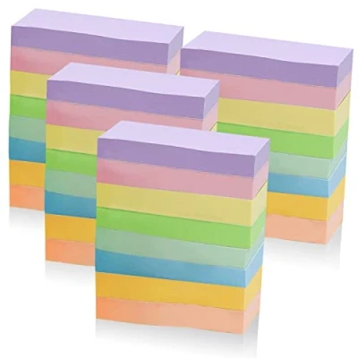 Image of Sticky Notes, 1600 Sheets Removable Self 8 Colours Without line Notes 76 x 15 mm Assorted Pad for Office School Home