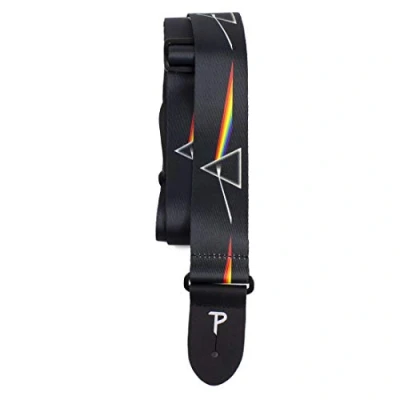 Image of Perri&#039;s Leathers Ltd. Guitar Strap Polyester Pink Floyd Dark Side of the Moon Official Licensed Product For Acoustic/Bass/Electric Guitars Adjustable Made in Canada (LPCP 1070)