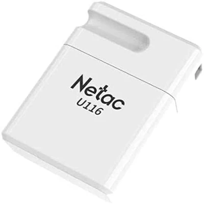 Image of Netac 32GB Ultra Mini USB 3.2 Gen1 Memory Pen, U116, Cap, Lanyard Hole, Software Encryption