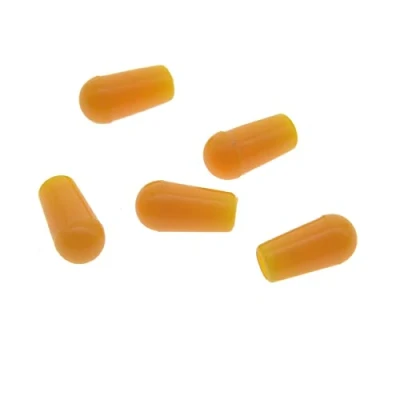Image of KAISH Plastic 5 Pack American Thread 3 Way Toggle Switch Tip Knob Cap for Les Paul with Switchcraft Amber
