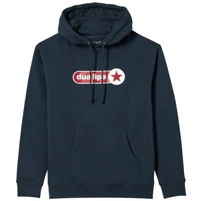 Image of Dua Lipa Official Merch DL Logo Hoodie, Navy