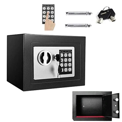 Image of Electronic Safe Fireproof Furniture Digital &amp; Key 4.6 L Mini 17 x 23 cm Document