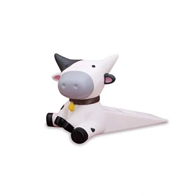 Image of Bycc Bynn Cute Dog Stopper Silicone Door Stop Decorative Animal Doorstop Wedge (Cow White)