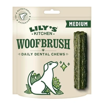 Image of Lily&#039;s Kitchen Woofbrush Dental Chew Natural Sticks for Medium Dogs (5 Packs of 7 Chews)