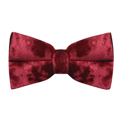 Image of King &amp; Priory Luxury Red Crushed Velvet Pre Tied Bow Tie