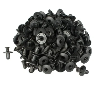Image of sourcingmap 100 Pcs Black Car Fender Plastic Rivet Fastener for 8mm Dia Hole