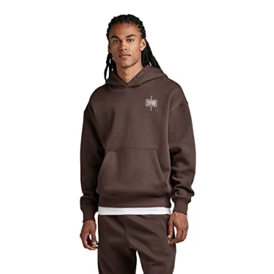 Image of G STAR RAW Men&#039;s Unisex Core Loose Hoodie, Brown (coffee bean D23224 C235 D311), M