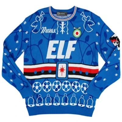 Image of Classic Football Shirts ELF #10 Christmas Jumper (UK, Alpha, L, Regular, Blue)