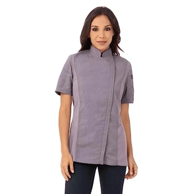 Image of Chef Works Women&#039;s Springfield Coat Jacket, Purple, XL