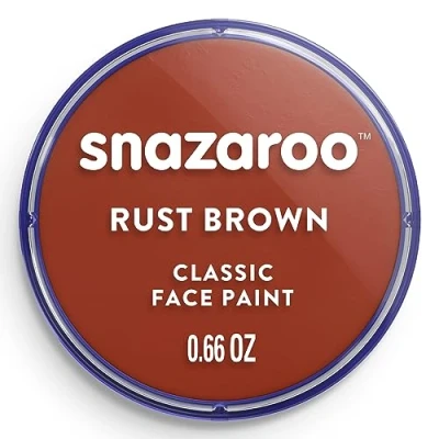 Image of Snazaroo Classic Face and Body Paint for Kids Adults, Rust Brown Colour, Water Based, Easily Washable, Non Toxic, Makeup, Painting Parties, Ages 3+