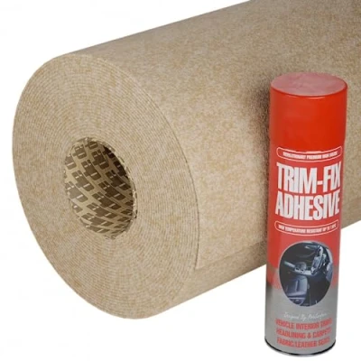 Image of Beige Van Lining Carpet 4 Way Stretch 1 Metre Long with Glue