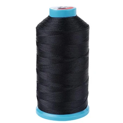 Image of Aussel Black Bonded Nylon Sewing Thread 1500 Yard Size T70#69 for The Upholstery, Outdoor Market, Drapery, Beading, Luggage, Purses (Black)