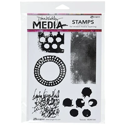 Image of Ranger Dina Wakley Media Cling Stamps 6 x 9 inch, Textures, Multi Colour, 6&quot;x9&quot;